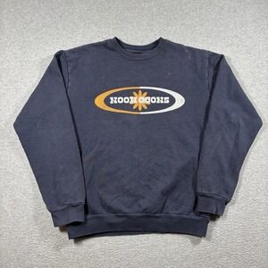 Noon Goons LA Mens Small Navy Graphic Crewneck Sweatshirt Flower Logo Faded